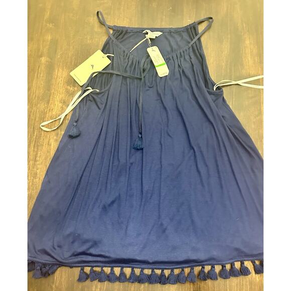 Tommy Bahama Womens Navy Rayon $69.50 Sleeveless Halter Top Blue Size- - Picture 5 of 5
